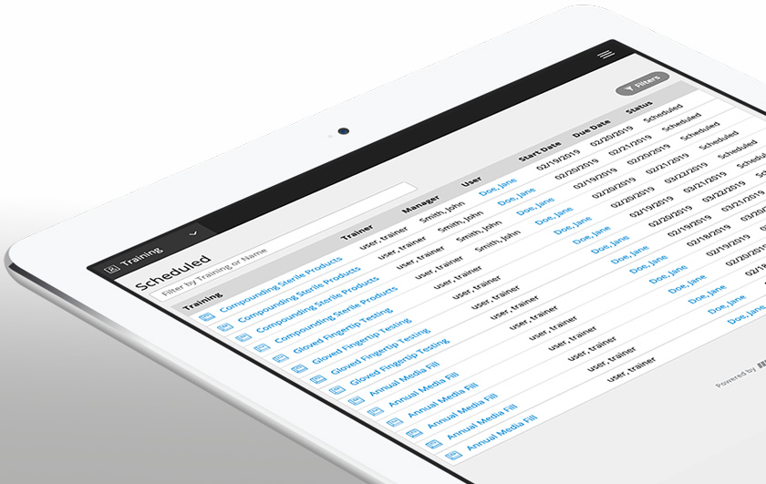 PharmacyKeeper training software system screenshot on mobile device